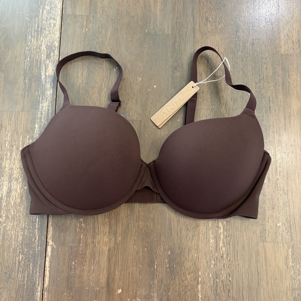 Skims Fits Everybody Push Up Demi Bra Size 38C Brown New With Tags Underwire